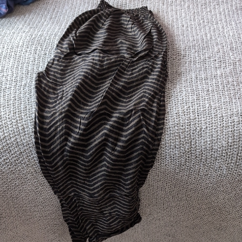 5 for $25 Lightweight Boho Black and Brown Chevron Pants